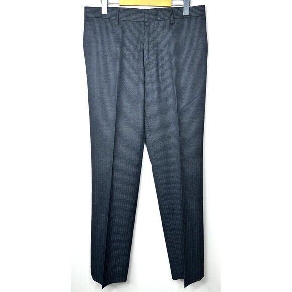 Banana Republic Mens Wool Dress Pants Classic Fit Charcoal Striped 34x33 - Picture 1 of 12